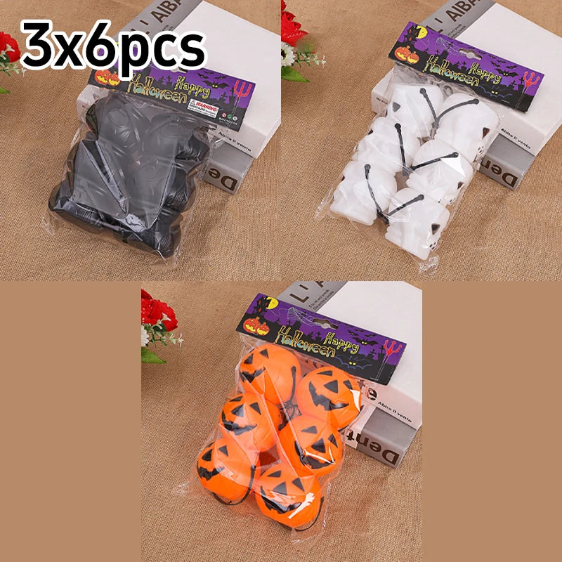 6pcs Halloween Cauldron Bucket Candy Pumpkin Mini Witch Black Pot Decor Buckets Bowl Witches Kettle Container