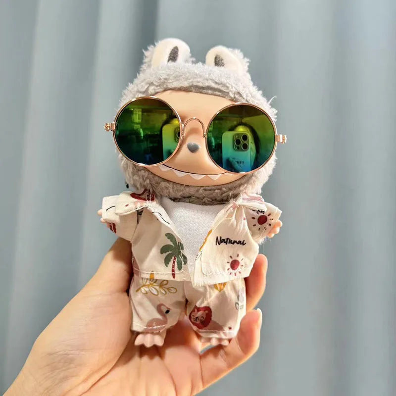 17cm Cute Mini Labubu Clothes Plush Hoodie Idol Dolls Jumpsuit Clothing Fans Overalls No Doll Accessories for Korea Kpop Exo
