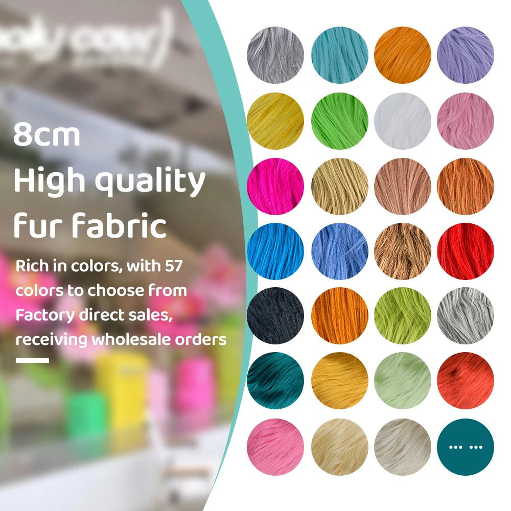 Faux Fur Fabric 46 Colors 160x50cm 8cm Soft Long Plush Handmade Doll/Clothing Shaggy Fabric