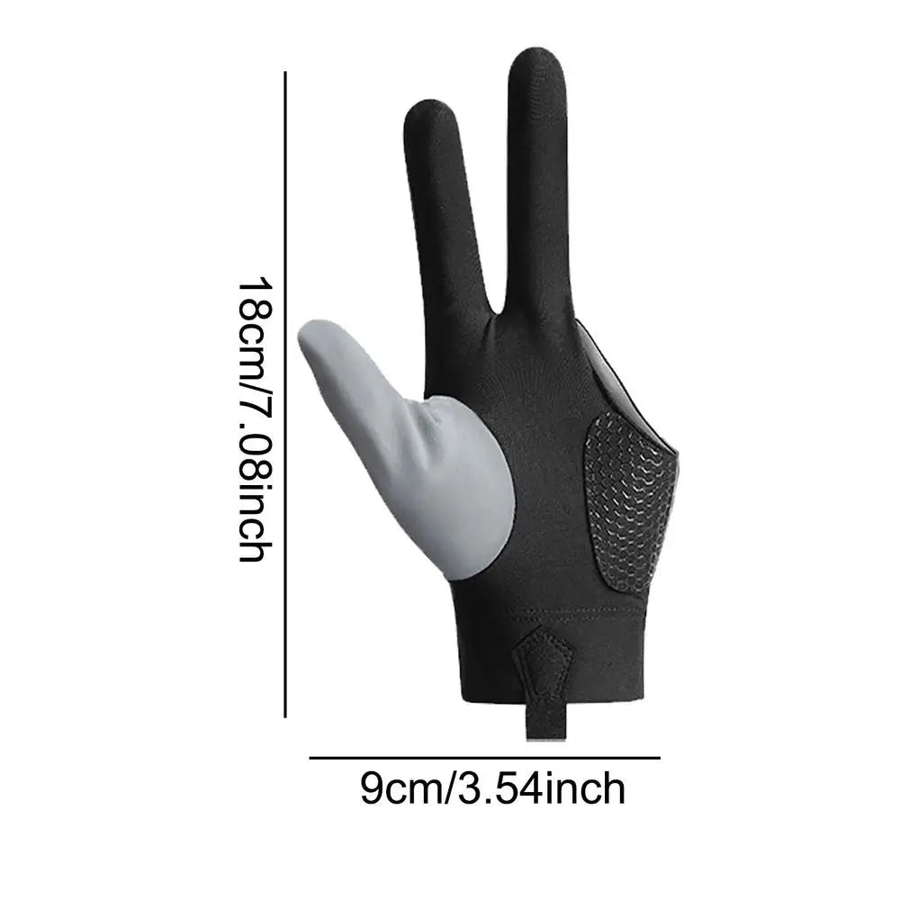 Billiards Glove Left Right Hand 3 Finger Snooker Billiard Glove Non Slip Stickers Elastic Billiard Training Gloves Accessories
