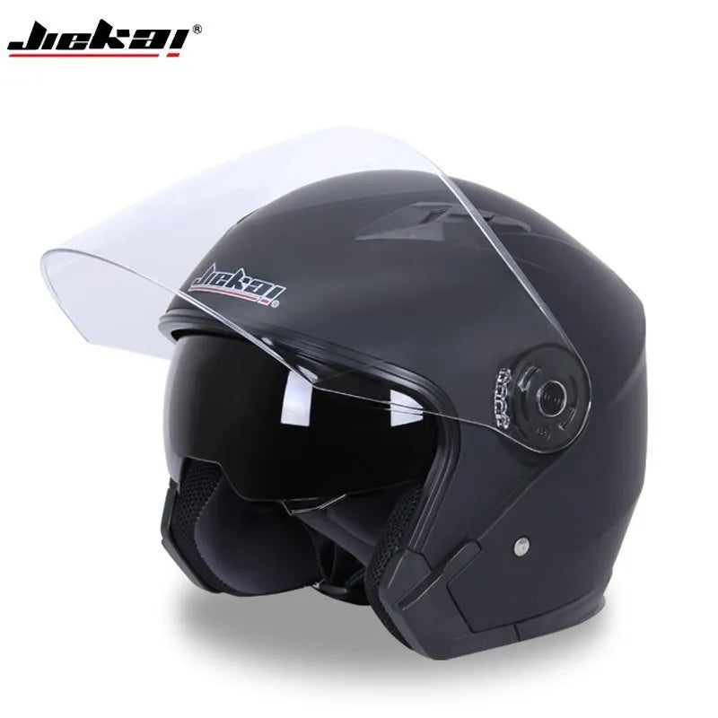 Genuine JieKai Motorcycle Helmet Unisex Scooter Motos Helmets Casco Capacete With Dual Lens