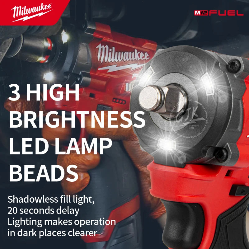 Milwaukee M12 FIW2F12 2563-20 M12 FIW2F38 2562-20 M12 FUEL 12V 1/2" 3/8" Stubby Impact Wrench - Bare Tool