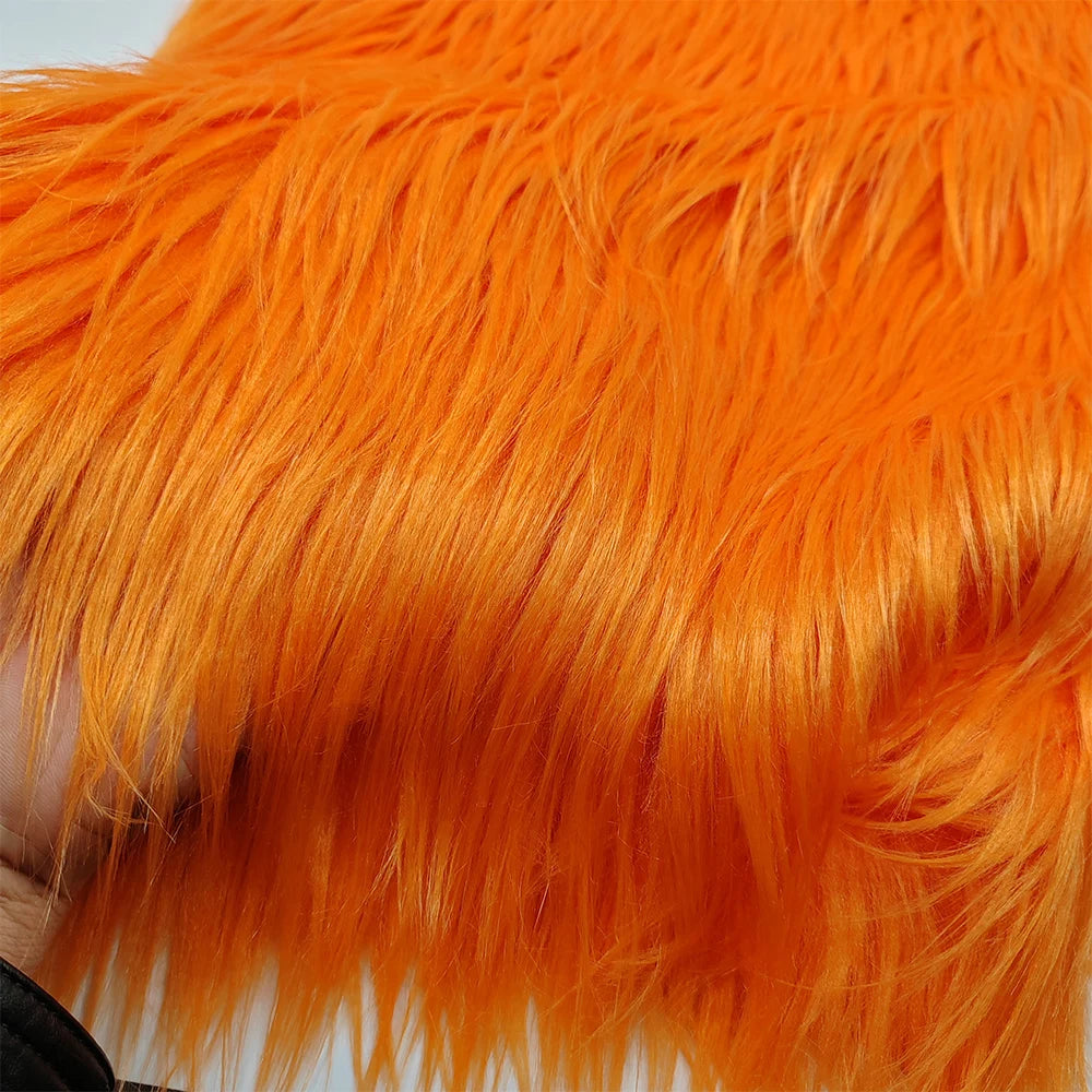 Fashion,9cm Hair Orange Imitate Lion Fur Fabric,Sewing Material,Diy Clothing Accessories,Christmas Decoration,Faux Fur Fabric