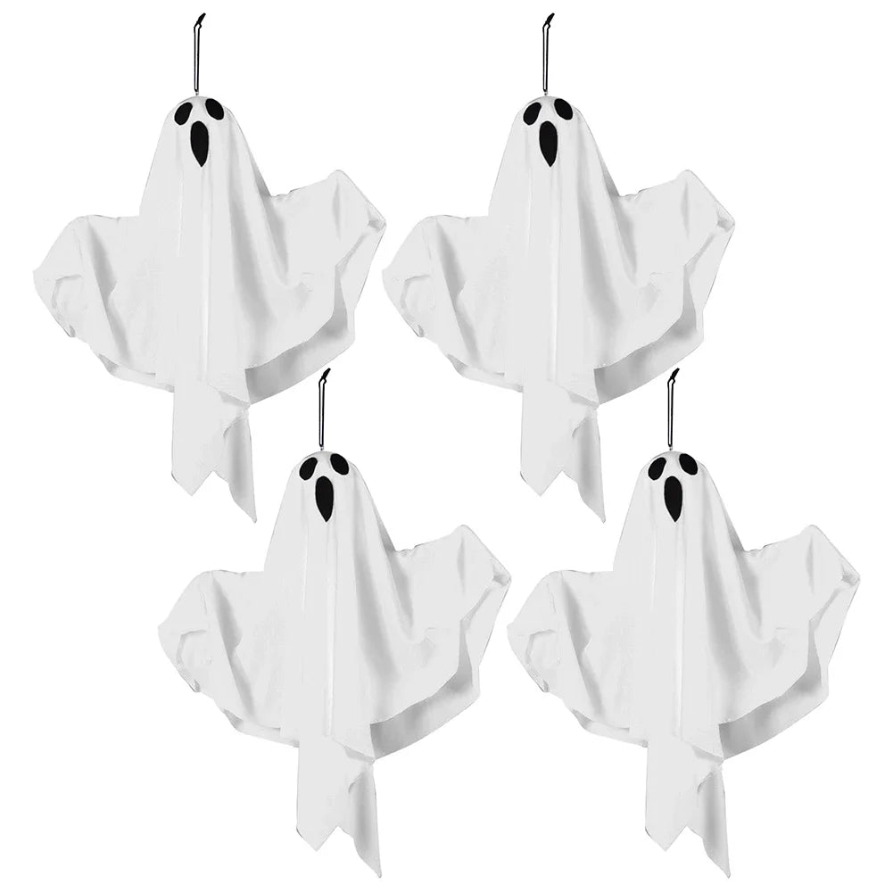 Halloween LED Hanging Ghost Light IP65 Waterproof Halloween Glowing White Ghost Glowing Door Hanging Ghost for Halloween Party