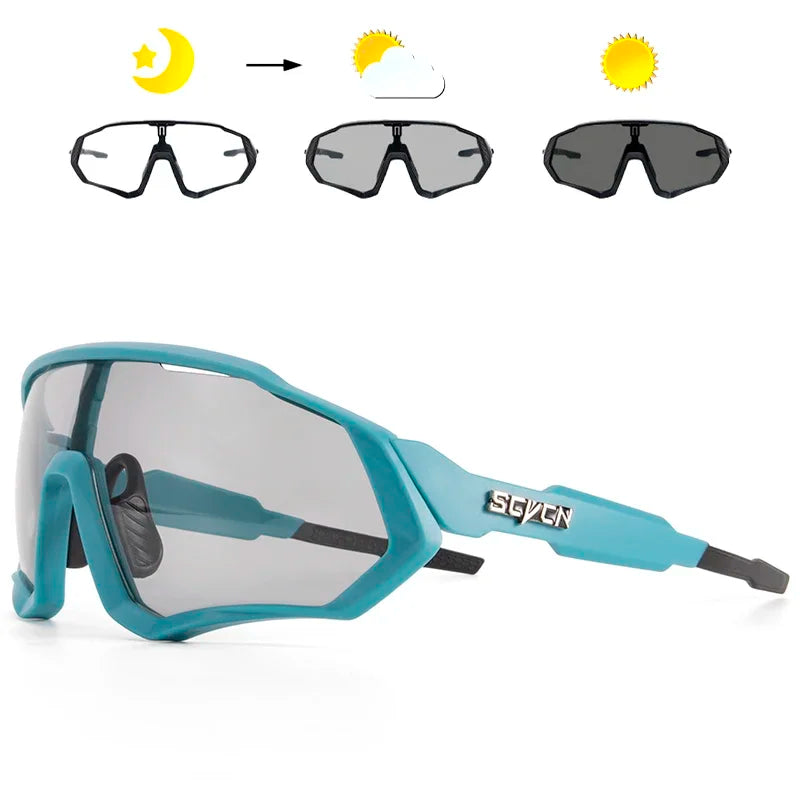 Photochromic Cycling Sunglasses Outdoor Sports Running Drving Glasses Road MTB Bicycle Goggles UV400 Safety Bike Eyewear