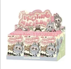 New Hot Cute Labubu 1:1 Replica the Monsters Blind Box Cardiac Macarone Kawai Guess Bag Figure Model Keychain Surprise Gift Toy
