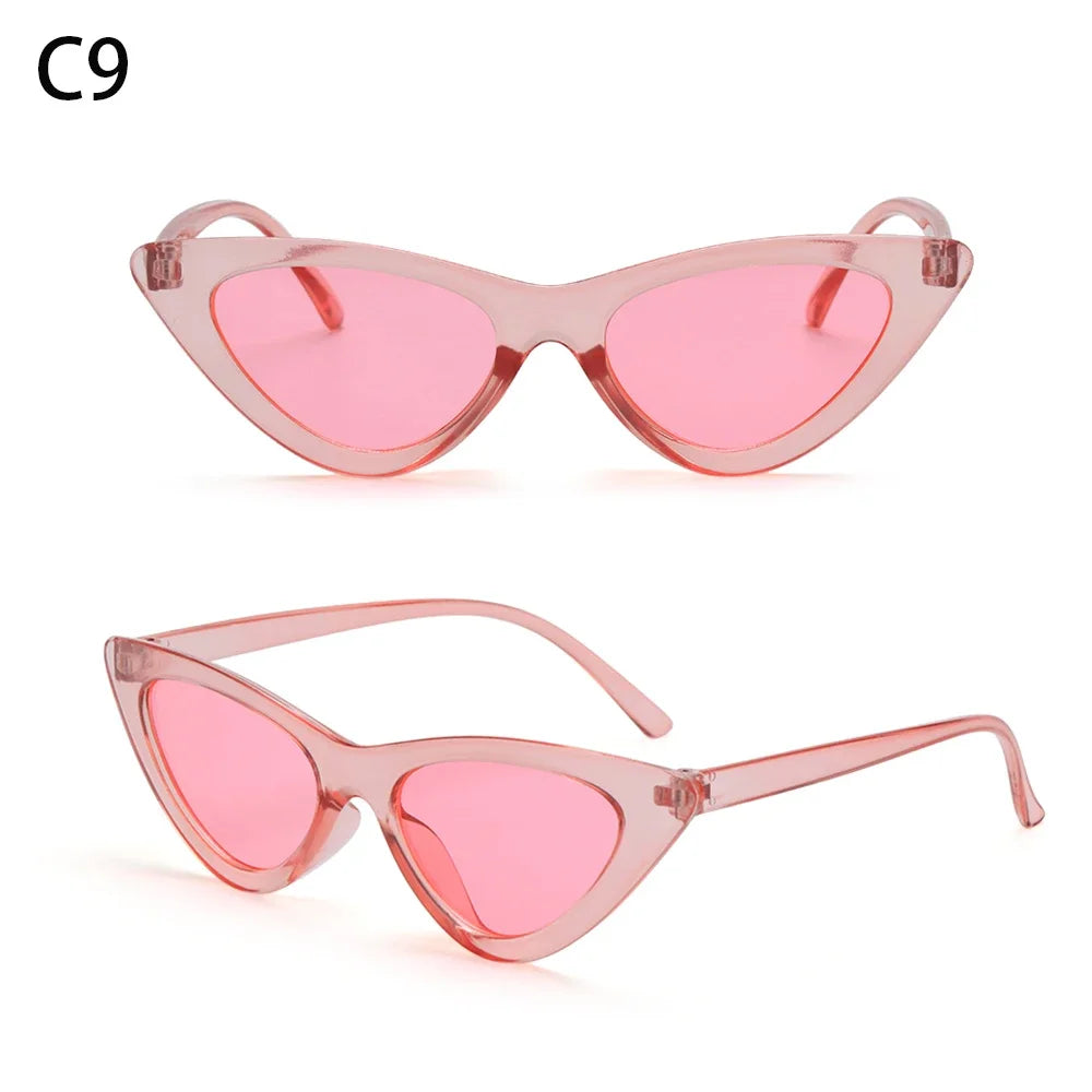 2023 Sexy Cat Eye Sunglasses Women Mirror Black Small Triangle Sun Glasses Female Lens Shades Eyewear Outdoor Driving Sunglasse