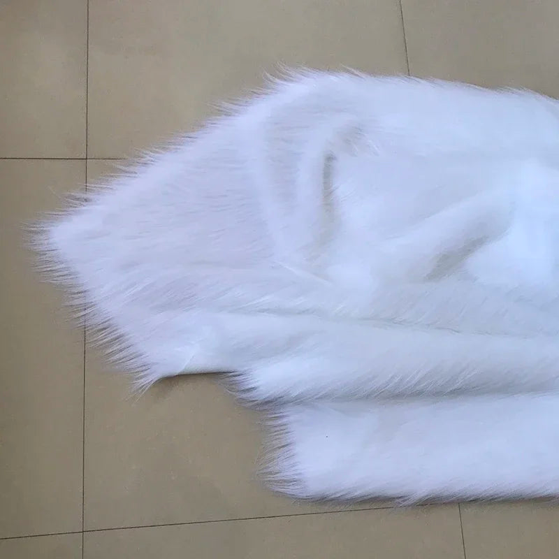 White Long Fur Long Hair Plush Fabric Fur by the Meter for Clothes Upholstery Toys Coats Doll Sewing Soft Green Faux Fur Cloth