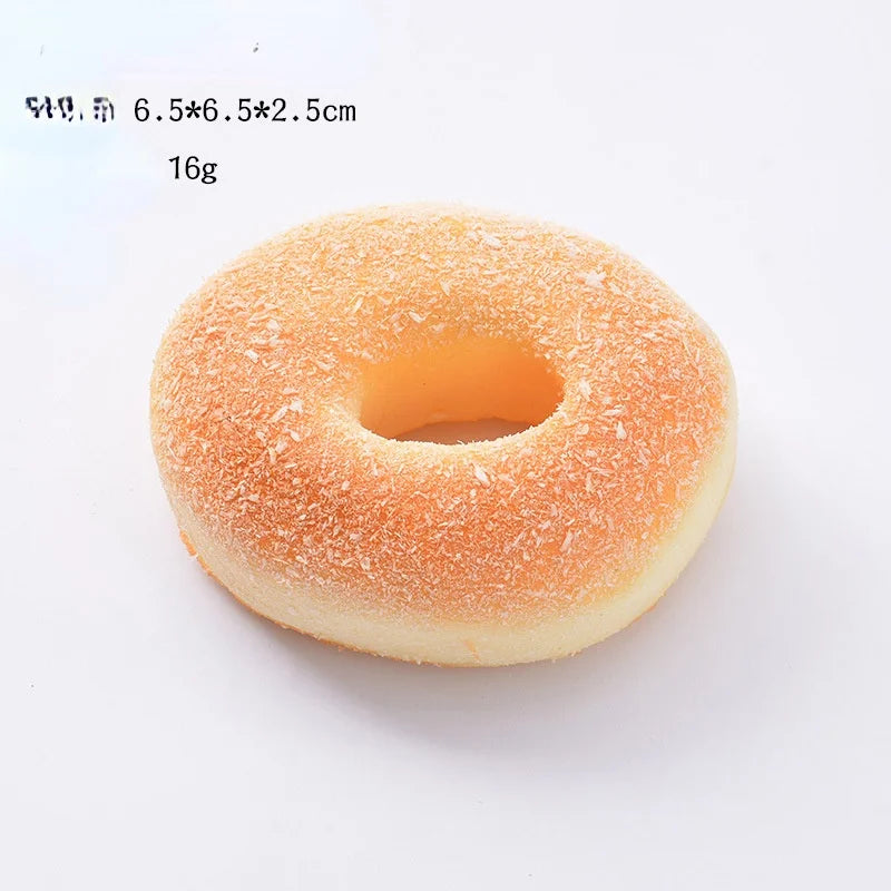 Creative Simulation Bread Toast Donuts Squeeze Stress Relief Toys Spoof Artificial Bread Simulation Food Desktop Decoration