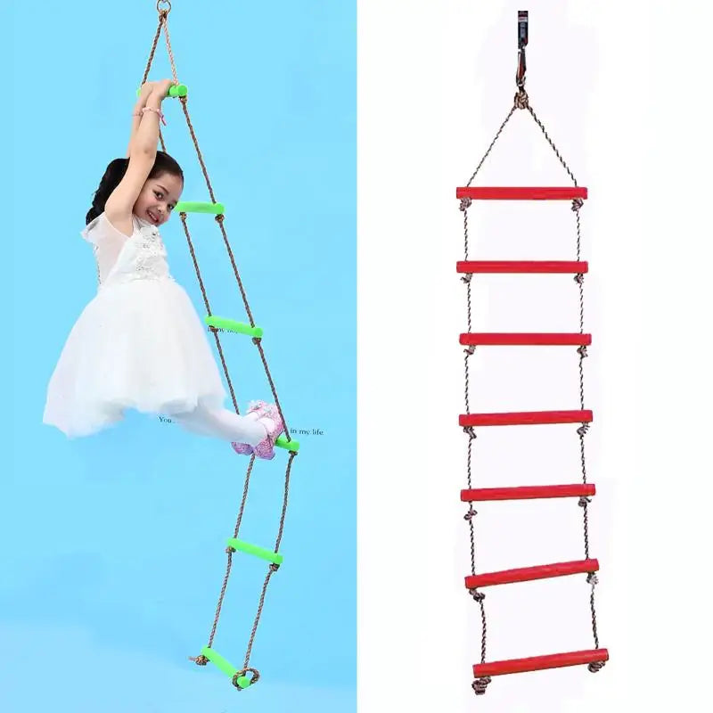 Kids Outdoor Swing Seat Climbing Ladder Disc Rope Swingset Backyard Garden Toy