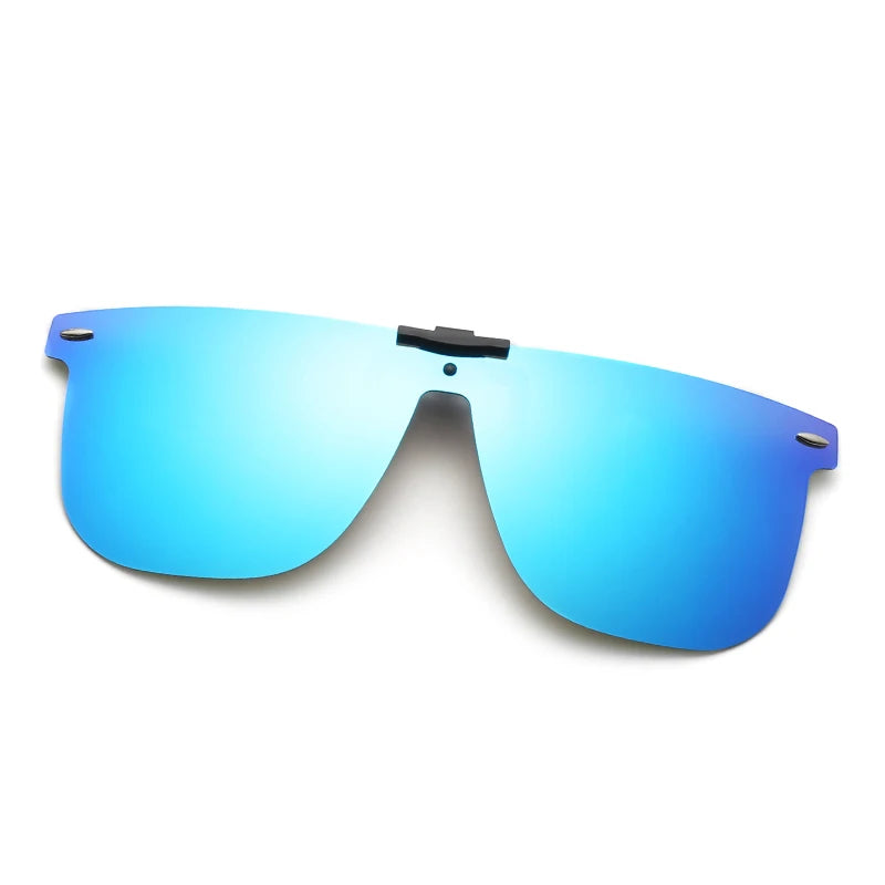 HOOLDW Men Polarized Photochromic Flip Up Clip on Sunglasses Fishing Driving Anti Glare Night Vision Glasses UV400 Women Eyewear