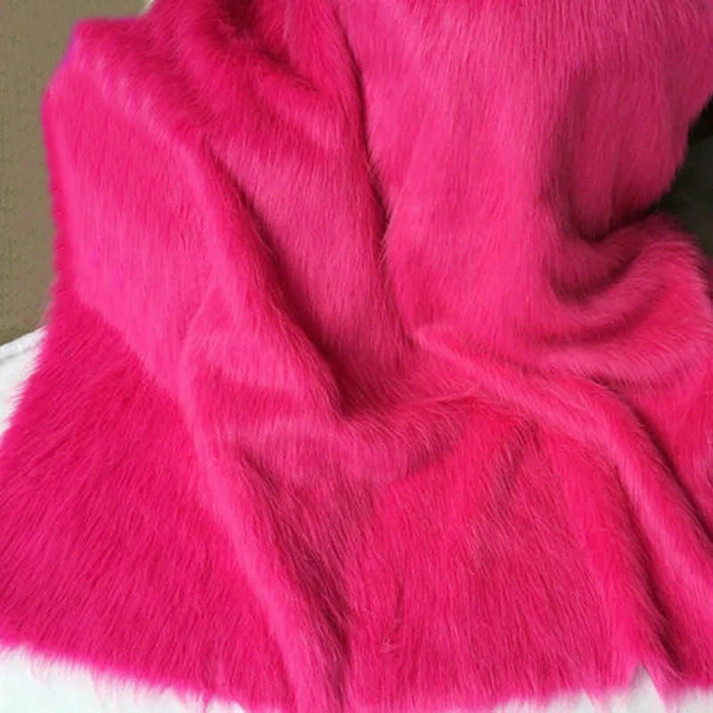 1 Meter Luxury Long Haired Faux Fur Fabric Pile Plush Fluffy Fabric for Display Photography Background Props Home Decor