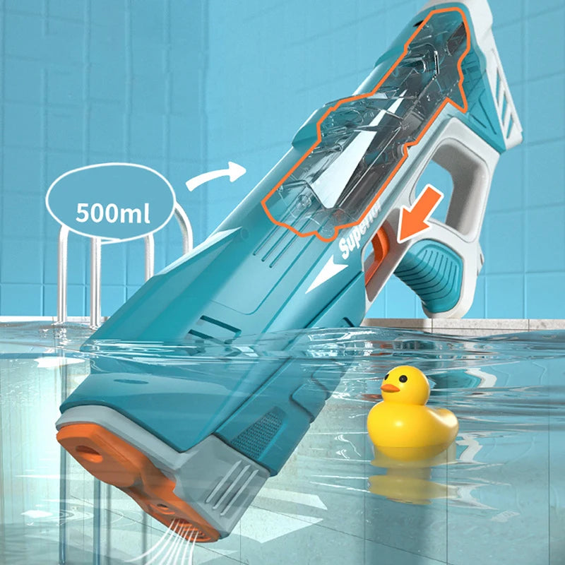 Automatic Electric Water Gun Toy Summer Induction Water Absorbing High Pressure Water Gun Beach Outdoor Water Rifle Fight Toys