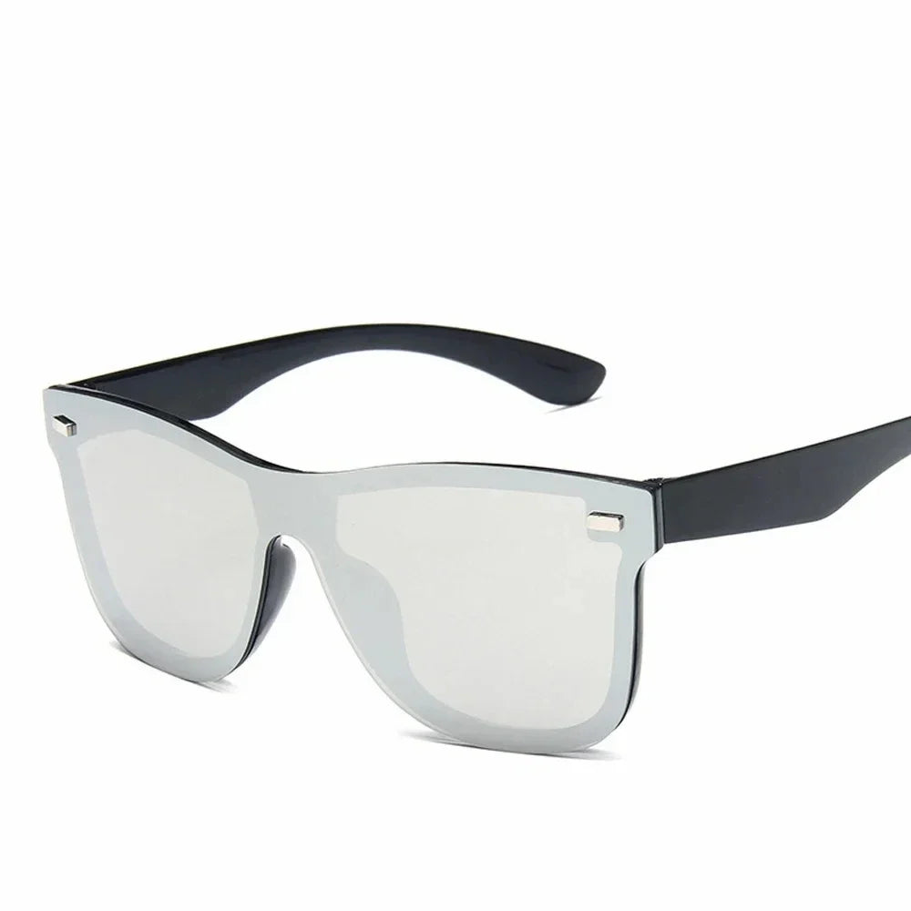 New Fashion Sunglasses One Piece Trend Personality Eyeglass Brand Design Protection Reflective Frameless Sunglassess UV400