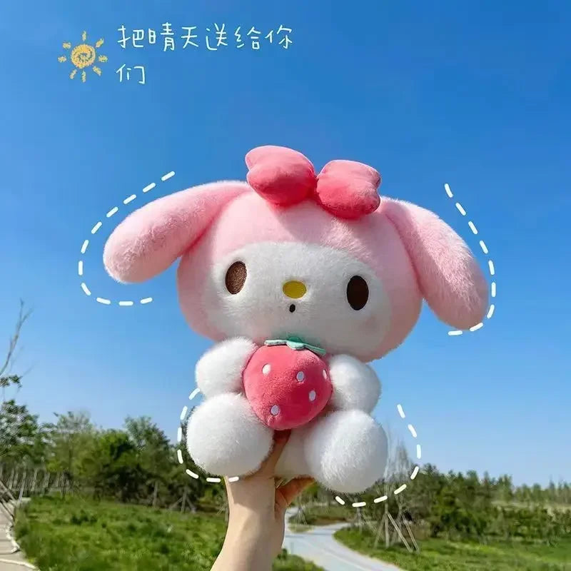 25CM Plushies Sanrio Kuromi Plush Dolls Toys Cute My MelodyStrawberry Stuffed Animals Plush Toy Pillow Cartoon Decoration Gift