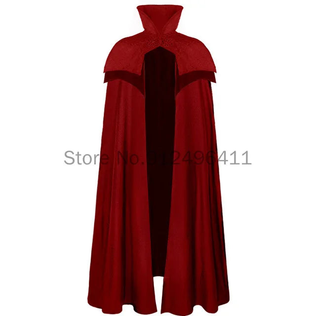 Cosplay Hallween Unisex Medieval Steampunk Winter Cape Maxi Larp Pirate Cloak Halloween Fur Hooded Long Gothic Jacket
