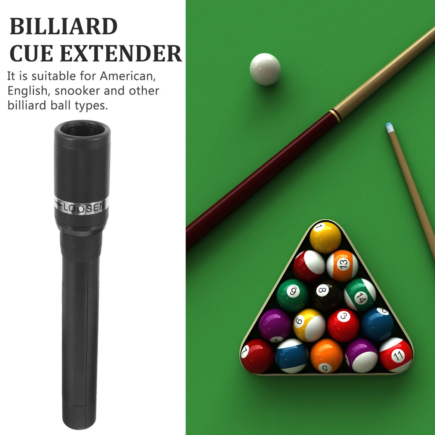 Pool Stick Extension Ergonomic Golfs Cue Extender Portable Rod Shaft Billiard Supplies Snooker Balls Pool Cue Extensions