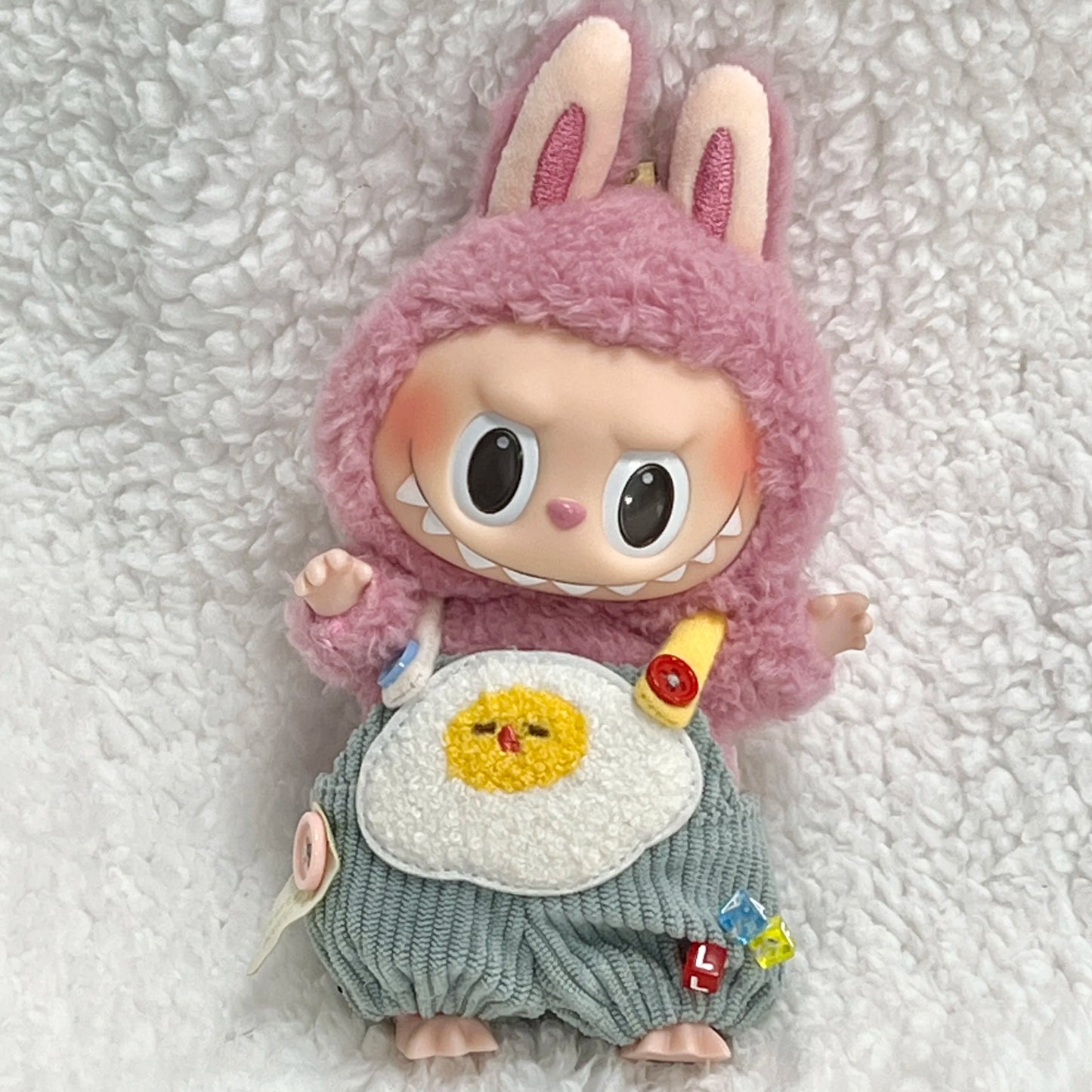 17cm Cute Mini Plush Doll'S Clothes Outfit Accessories Labubu Idol Dolls Donut Overalls Clothing DIY Kid Gift Strap Labubu Pants
