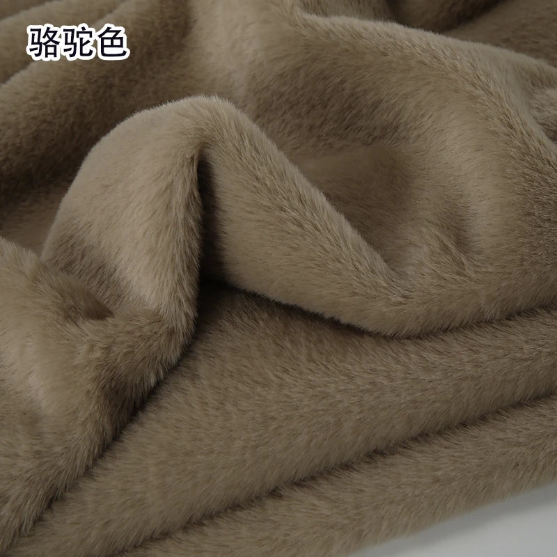 Plain Faux Fur Fabric Smooth by the Meter for Clothes Coats Dolls Sewing Thickened Imitation Rex Rabbit Plush Textile Soft Silky