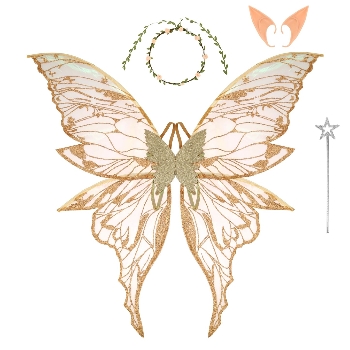 Fairy Wings LED Angel Wings Butterfly Wing Sparkling Sheer Wings Butterfly Fairy Halloween Costume Angel Wings for Women Kids