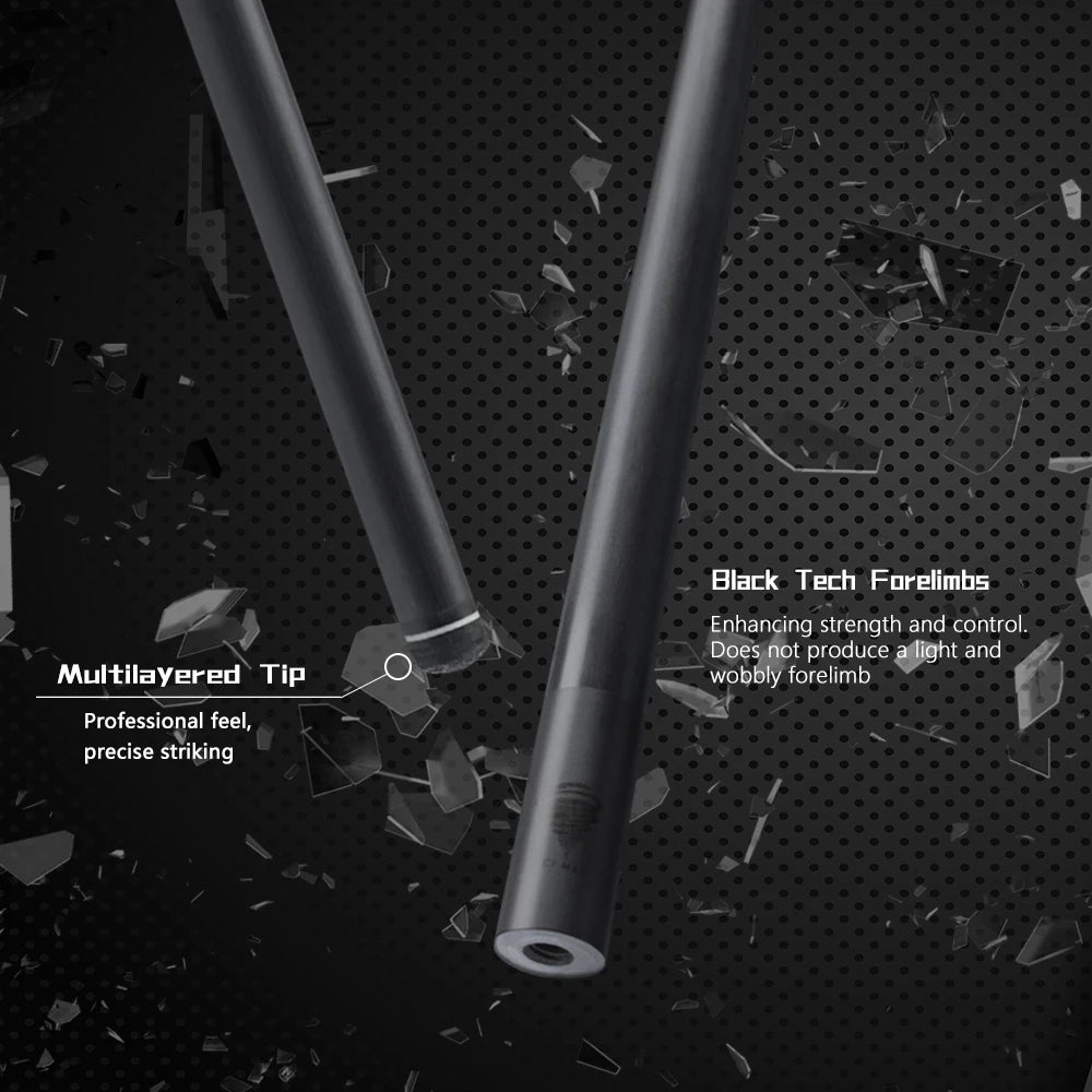 FURY AF Series Billiard Pool Cue Carbon Fiber Pool Cue 3/8*10 Pin Joint 12.5mm Tip Black Technology Carbon Pool Billiards
