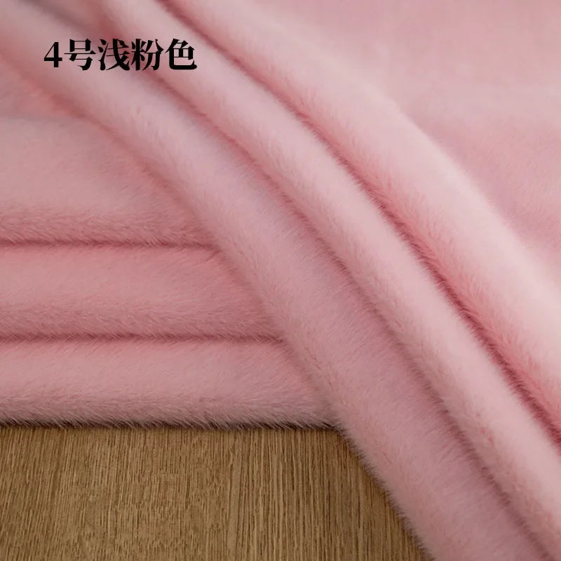 5mm Stretch European Mink Faux Fur Fabric High-Low Pattern for Clothing Scarves Hats Photo Props DIY Craft Decoration