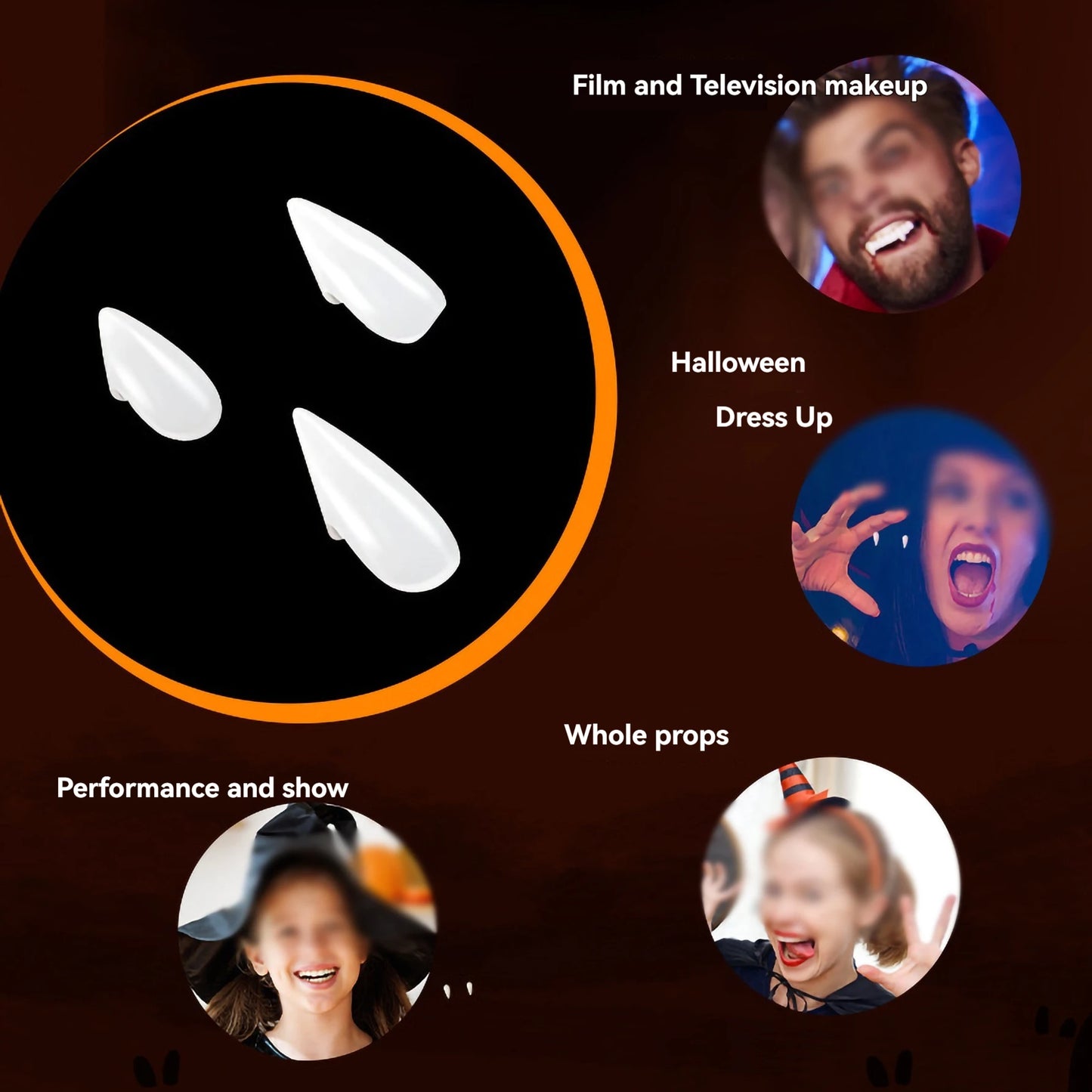 Suit Resin Vampire Teeth Fangs Halloween Props Diy Teeth Plus Glue Teeth Props Cosplay Environmentally Friendly Vampire Party