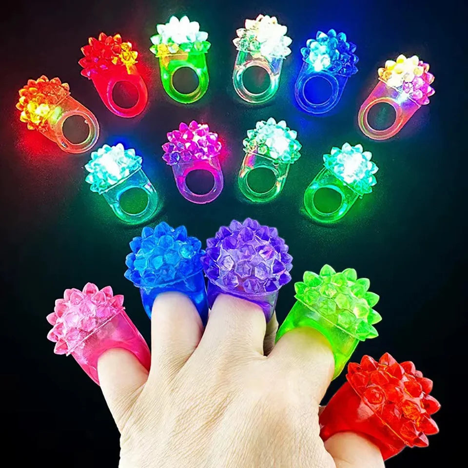 10/20/30/50pcs Glowing Rings LED Light Up Luminous Rings Party Favor Toys Flash Led Lights Glow in the Dark Party Supplies