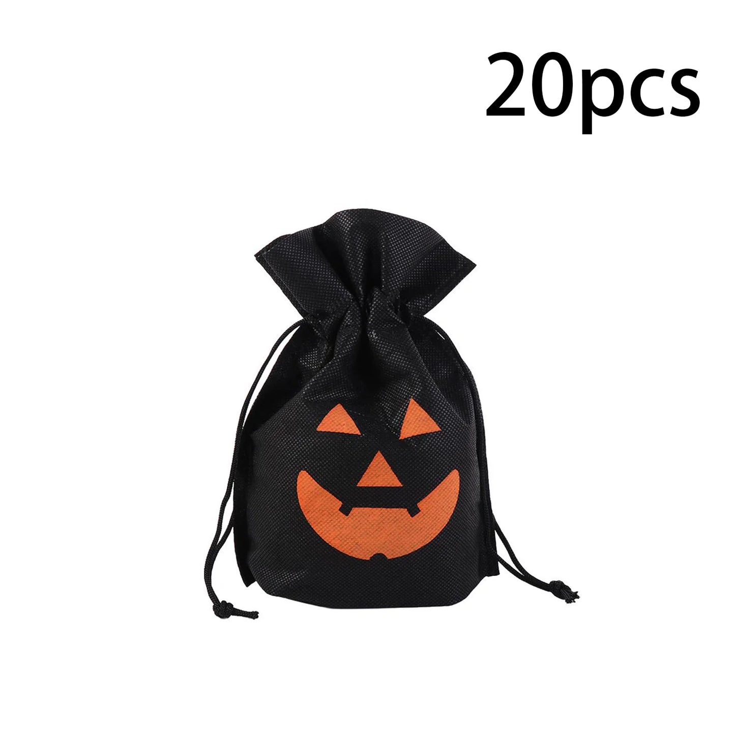 5/10/20 PCS Halloween Pumpkin Candy Bag Non-Woven Fabric Drawstring Storage Bags Gift Packaging Pouch Party Supplies Kid Favor