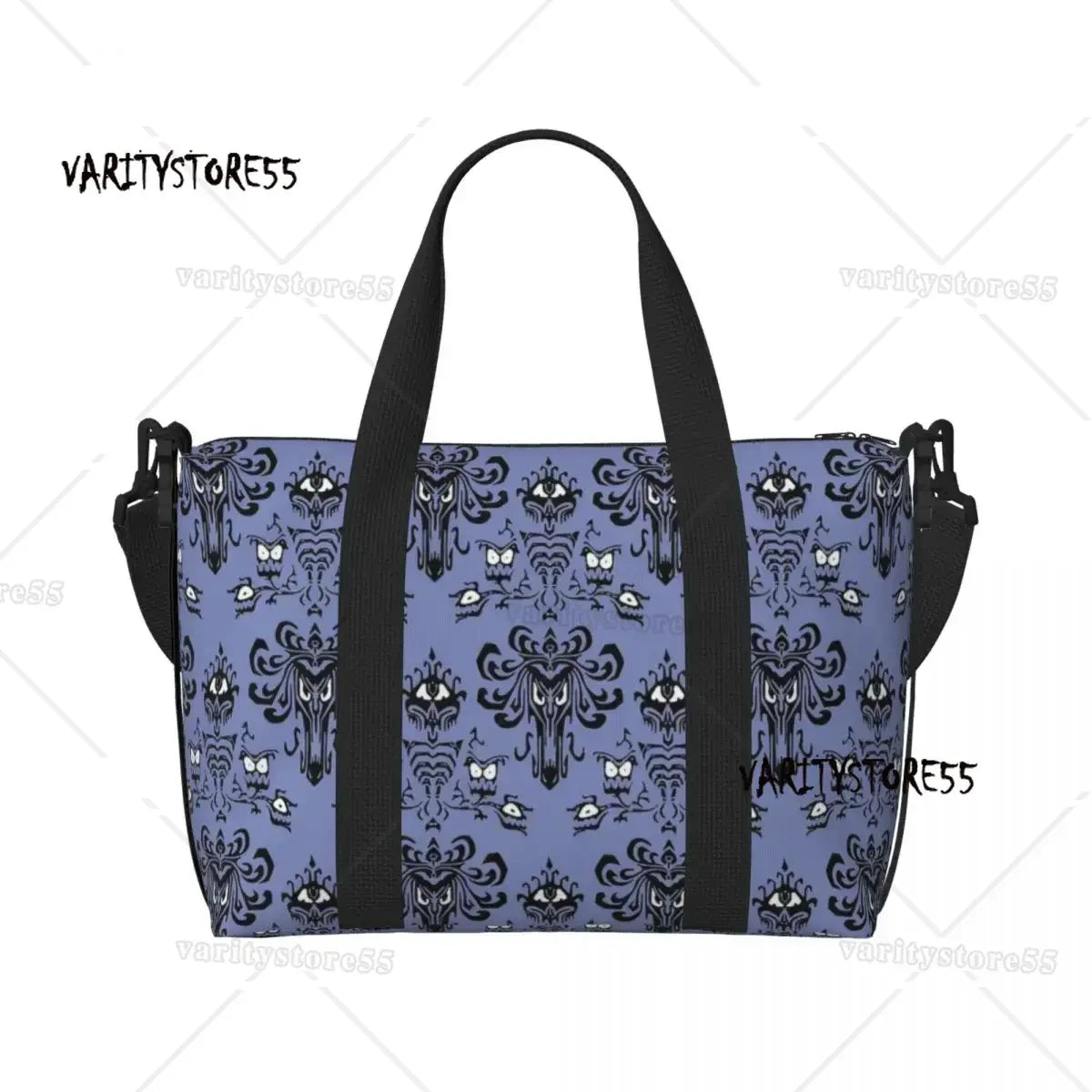 Custom Haunted Mansion Groceries Shopping Tote Bags Women Big Capacity Halloween Ghost Happy Haunts Gym Beach Travel Bags