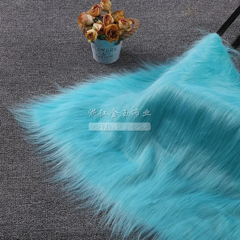 White Long Fur Long Hair Plush Fabric Fur by the Meter for Clothes Upholstery Toys Coats Doll Sewing Soft Green Faux Fur Cloth