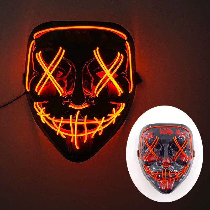 New Arrival Halloween Mask Horror Venom LED Luminous Mask Cosplay Costume Makeup Prom Party