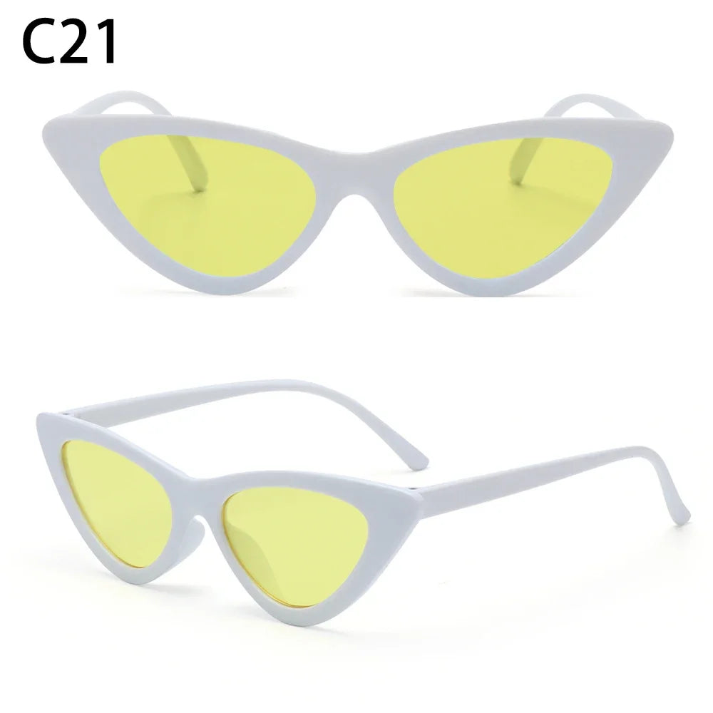 2023 Sexy Cat Eye Sunglasses Women Mirror Black Small Triangle Sun Glasses Female Lens Shades Eyewear Outdoor Driving Sunglasse