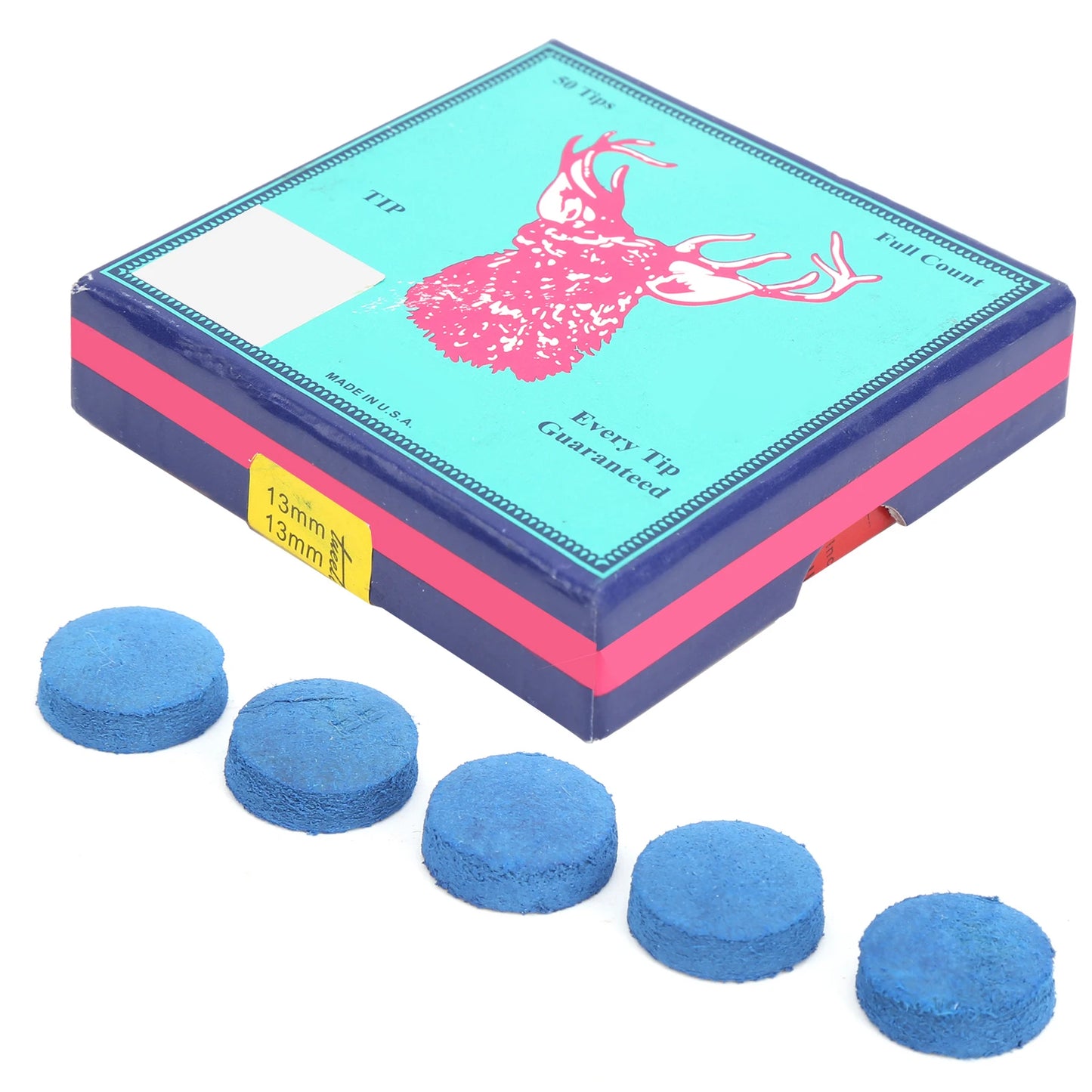 ZK20 50PCS PU Leather Billiard Pool Cue Tips Pool Stick Replacement Accessory With Storage Box