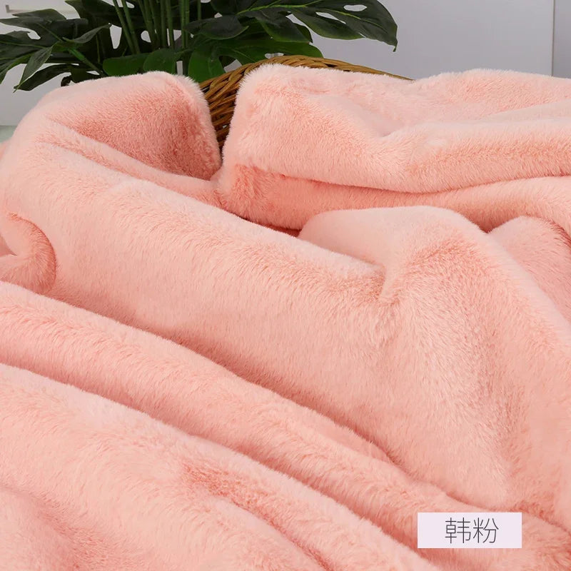 Imitation Rex Rabbit Plush Fabric by Meters for Needlework Clothes Toys Pillowcases Diy Sewing Soft Warm Thick Smooth Fur Cloth
