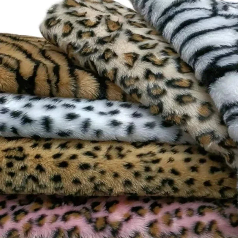 Thickened 1.5cm Fur Length Leopard Print Tiger Print Zebra Print Short Plush Fabric Performance Costume Faux Fur Clothing Fabric