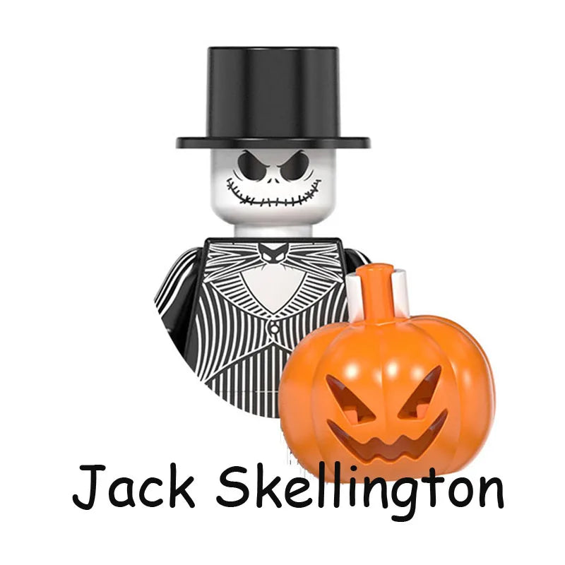 Halloween Horror Movie Terrible Leatherface Slender Man Midnight Ring Model Blocks Construction Building Brick Toys for Children