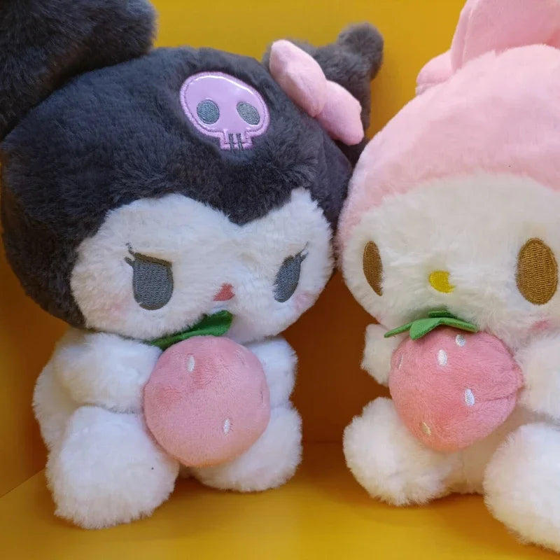 25CM Plushies Sanrio Kuromi Plush Dolls Toys Cute My MelodyStrawberry Stuffed Animals Plush Toy Pillow Cartoon Decoration Gift