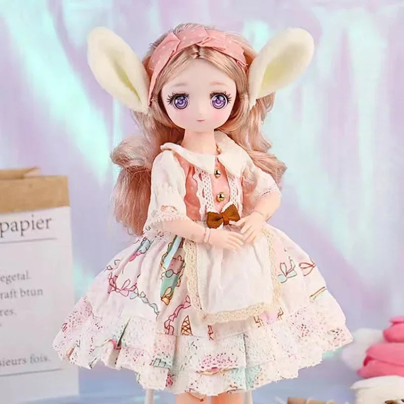 1/6 Bjd Dolls for Girls Hinged Doll 30 Cm With Clothes Blonde Brown Eyed Articulated Toys for Children Spherical Joint Playsets