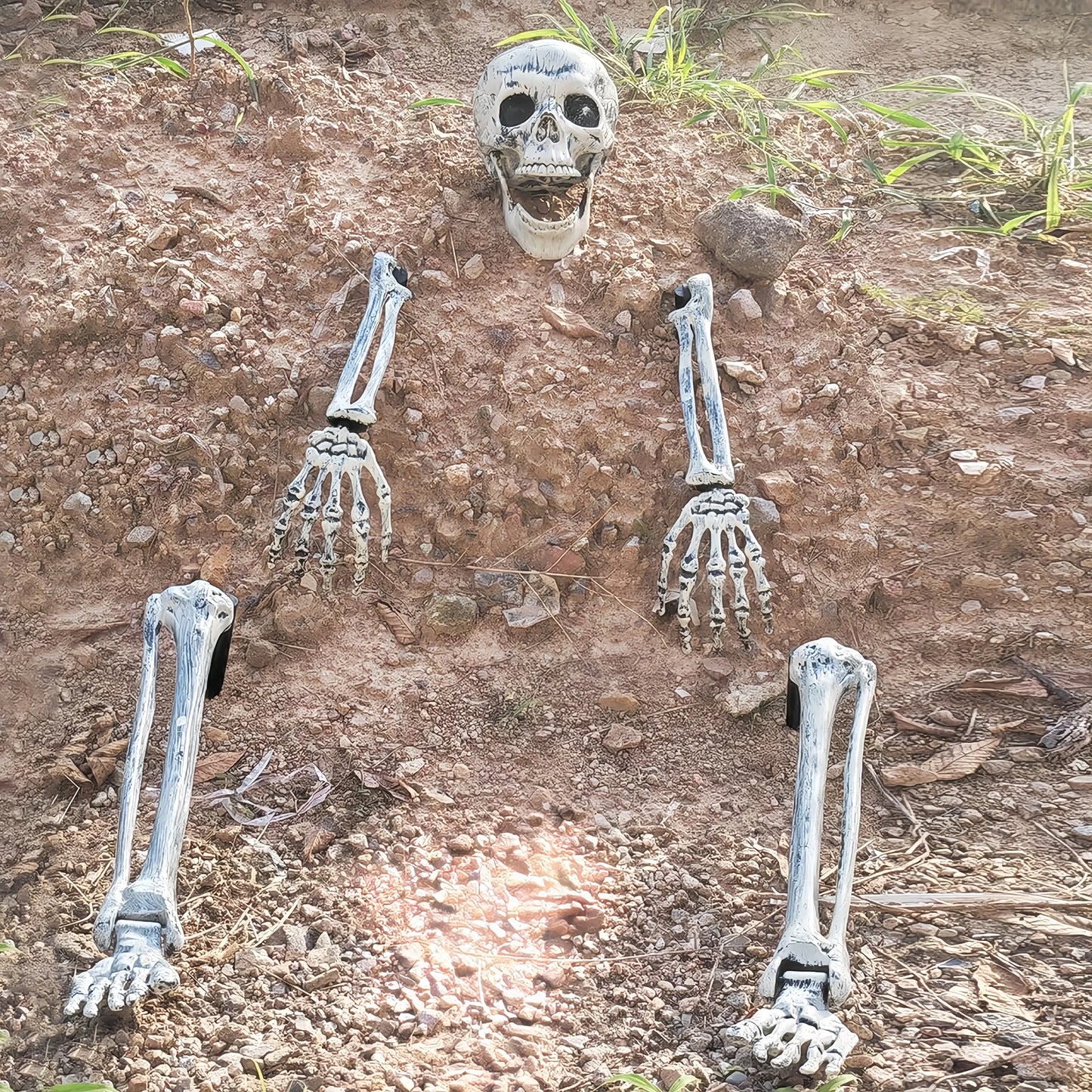 Skeleton Coming Out of the Ground - Life-Sized Unique Groundbreaker Skeleton Stakes for Outdoor Yard Halloween Decorations