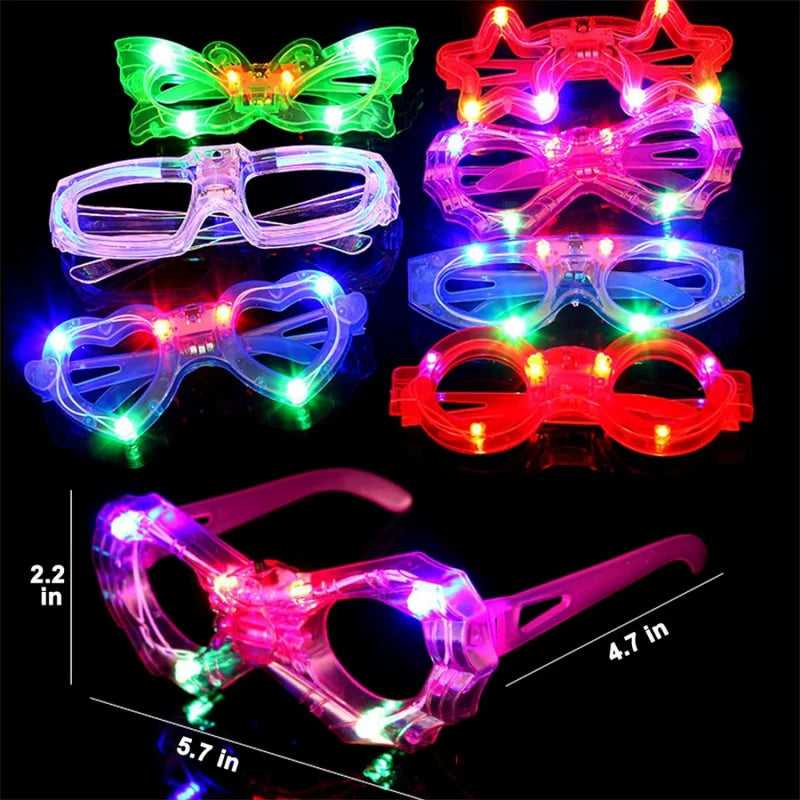 Home Suitable for Home Rave,Halloween,New Year,Birthday Gifts Light Up Glasses Christmas Gifts Costume Christmas Party Gifts
