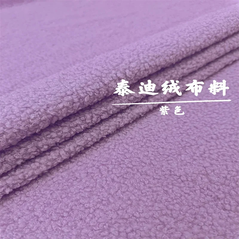 Stretch Fabric Fur Plain by the Meter for Children's Clothes Dolls Sewing Winter Coats White Teddy Hair Plush Cloth Smooth Drape