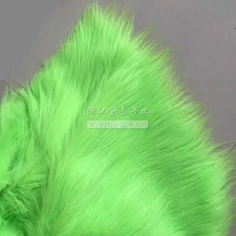 White Long Fur Long Hair Plush Fabric Fur by the Meter for Clothes Upholstery Toys Coats Doll Sewing Soft Green Faux Fur Cloth