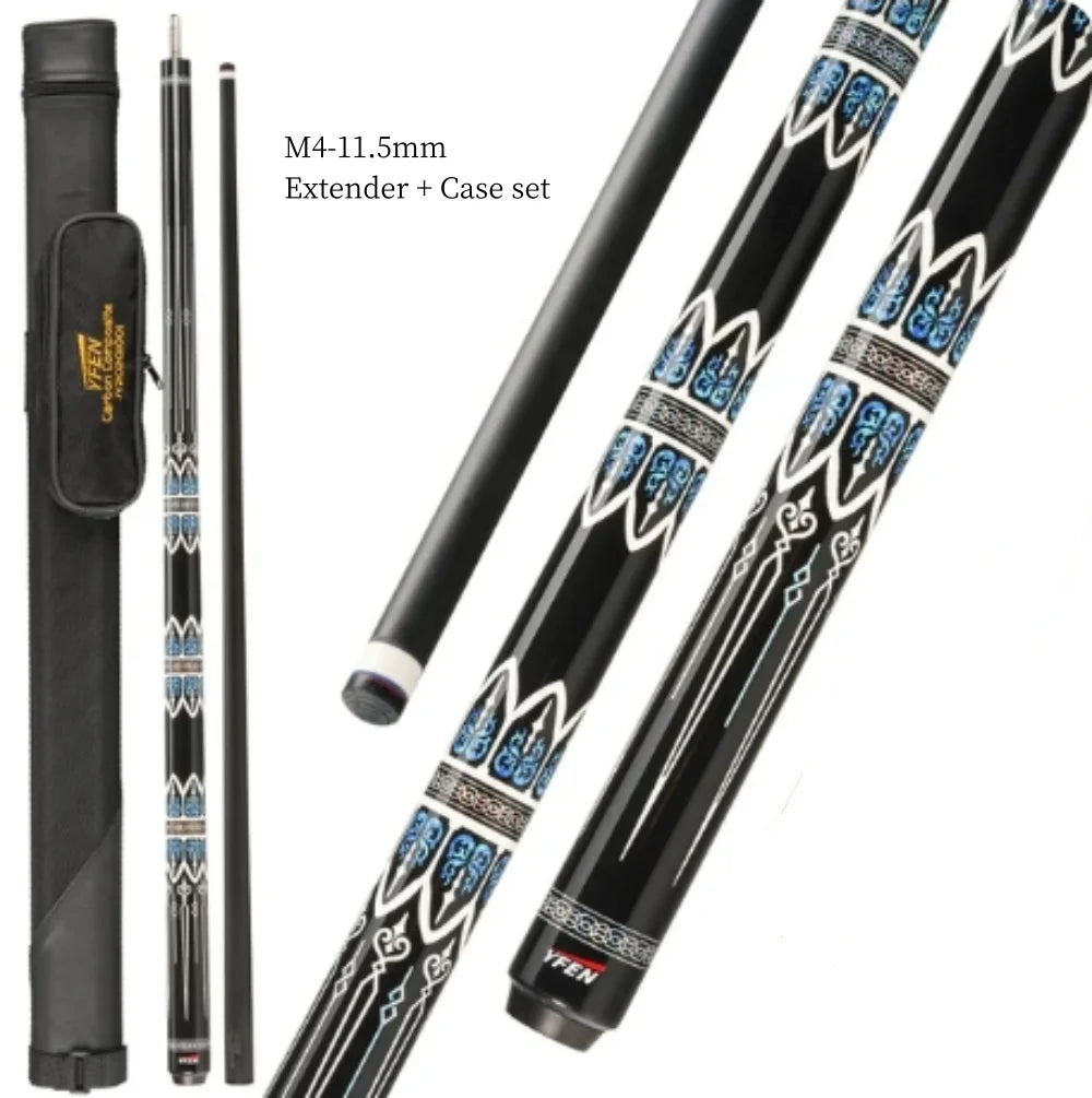 YFEN 58" Carbon Fiber Technology 1/2 Billiard Pool Cue Stick 12.5mm + Extender
