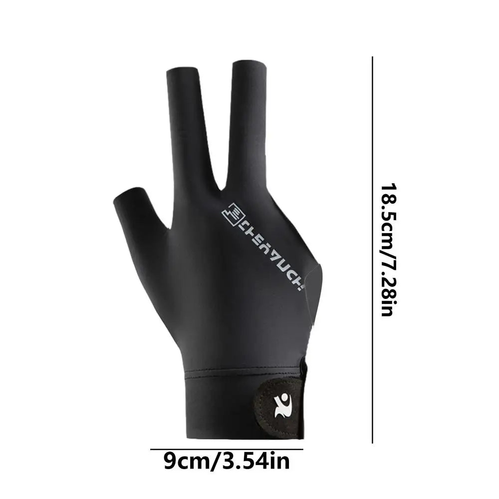Billiards Glove Left Hand Three Finger Snooker Billiard Glove Non Slip Stickers Elasticity Billiard Training Gloves Accessories