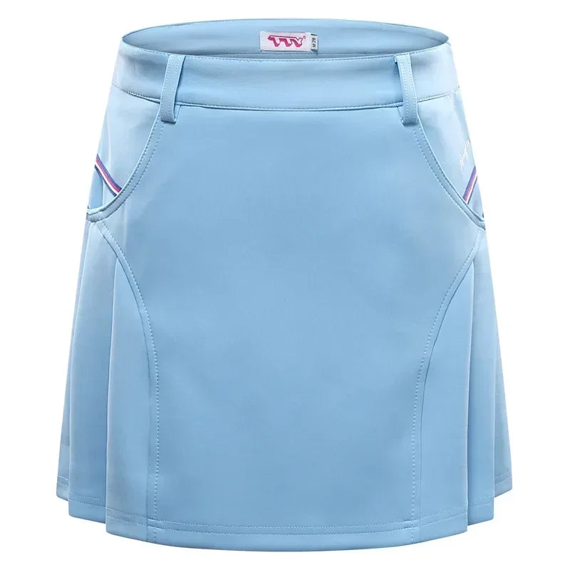 TTYGJ Women Pleated Golf Skirt High Waist Slim Tennis Skirt Breathable Outdoors Running Fitness Skorts Built Safety Shorts