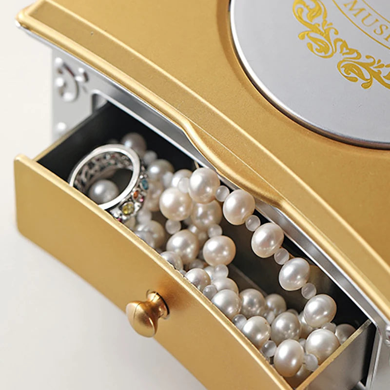 Classical Rotating Dancer Ballerina Piano Music Box Jewelry Organizer Ballerina Wind-Up Music Box Storage Organizer With Mirror