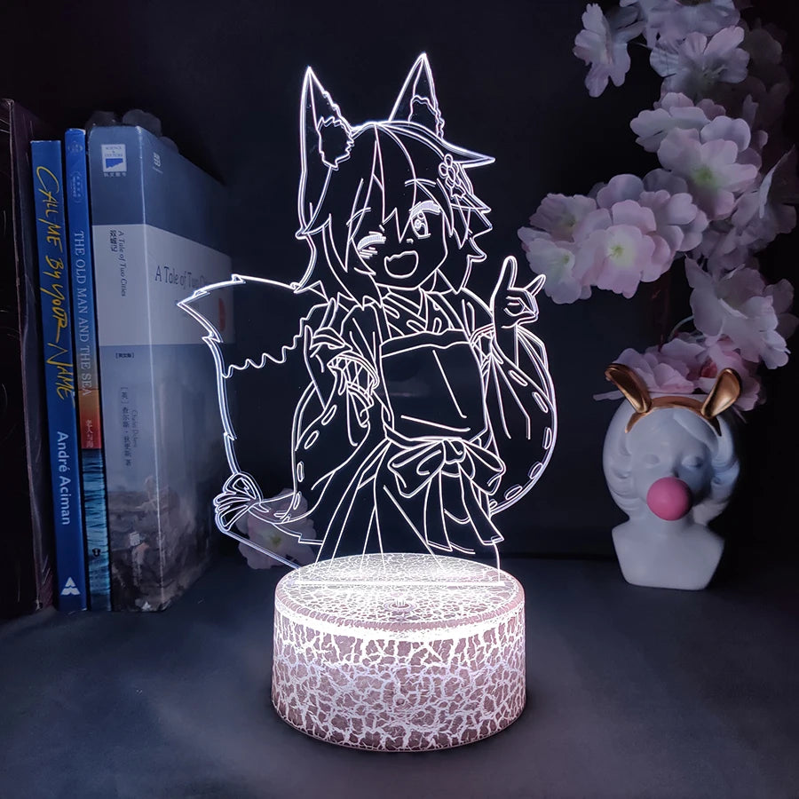 The Helpful Fox Senko Anime Lamp Led Light for Bedroom Decoration Birthday Gift Room Decor 3d Lamp Sewayaki Kitsune No Senko San