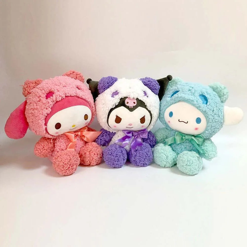 25cm Anime Sanrio Plush Doll Toys Kawaii Hello Kitty Kuromi My Melody Cinnamoroll Cartoon Cute Plush Stuffed Toy Kids Gifts