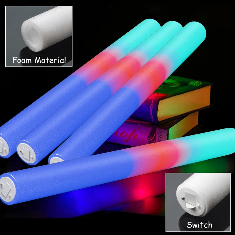 250 PCS Glow in the Dark Party Supplies Foam Glow Sticks LED Glasses Neon Party Favors for Birthday Wedding Christmas